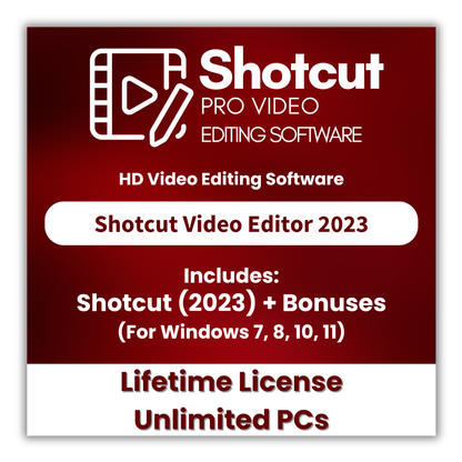 Shotcut PRO 2023 Video Editing Software Full Version DVD Lifetime for Windows