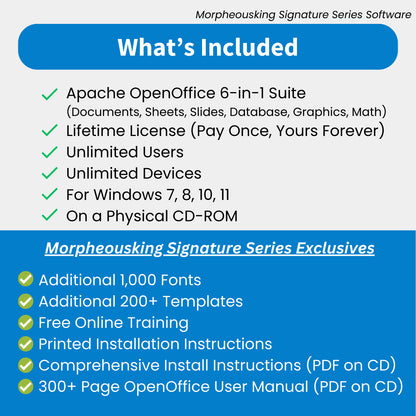 Open Office Software Suite for Windows CD -Word Processing Home Student Business